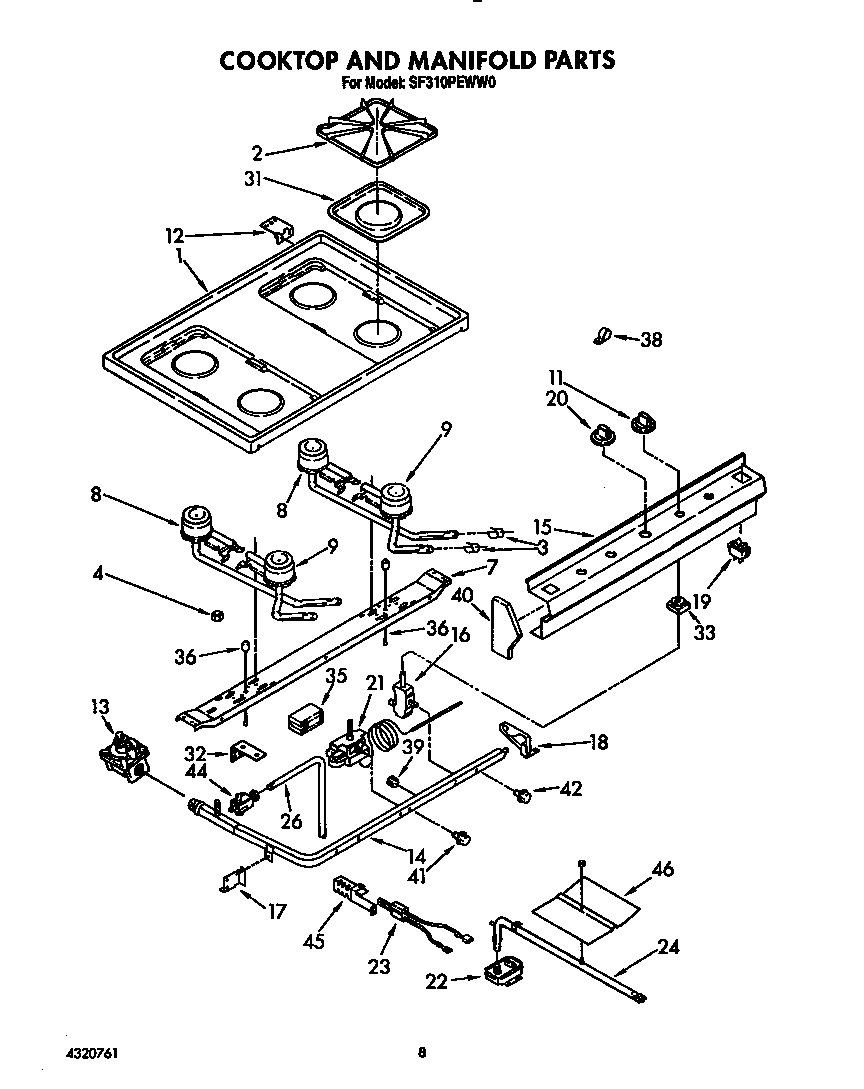 COOKTOP AND MANIFOLD