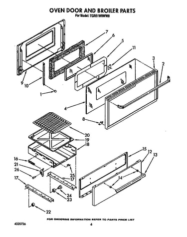 Oven door and broiler