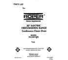 Roper FEC350VW0 front cover diagram