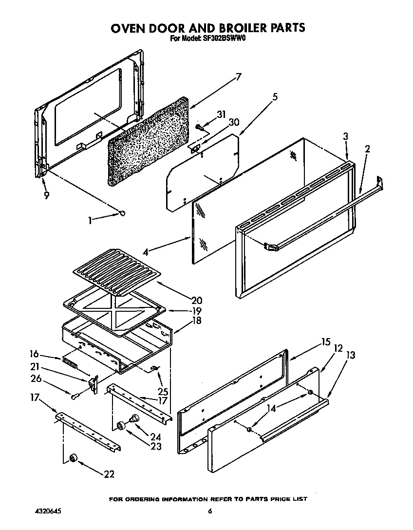 Oven door and broiler