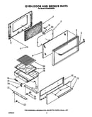 Oven door and broiler
