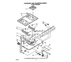 Whirlpool SF302BSWW0 cooktop and manifold diagram