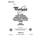Whirlpool SF5340ERW9 front cover diagram