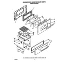 Whirlpool SF5340ERW9 oven door and broiler diagram