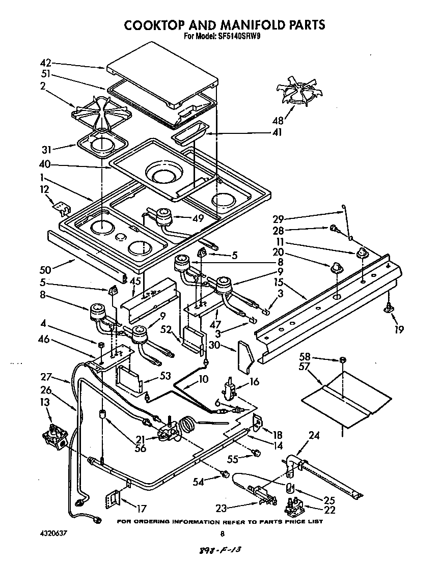 Cooktop and manifold