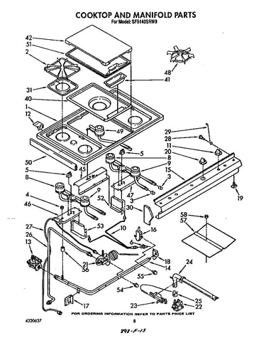 Cooktop and manifold