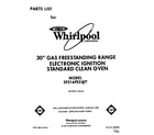 Whirlpool SF316PESW7 front cover diagram