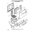 Whirlpool SF0140SRW6 oven door and broiler diagram