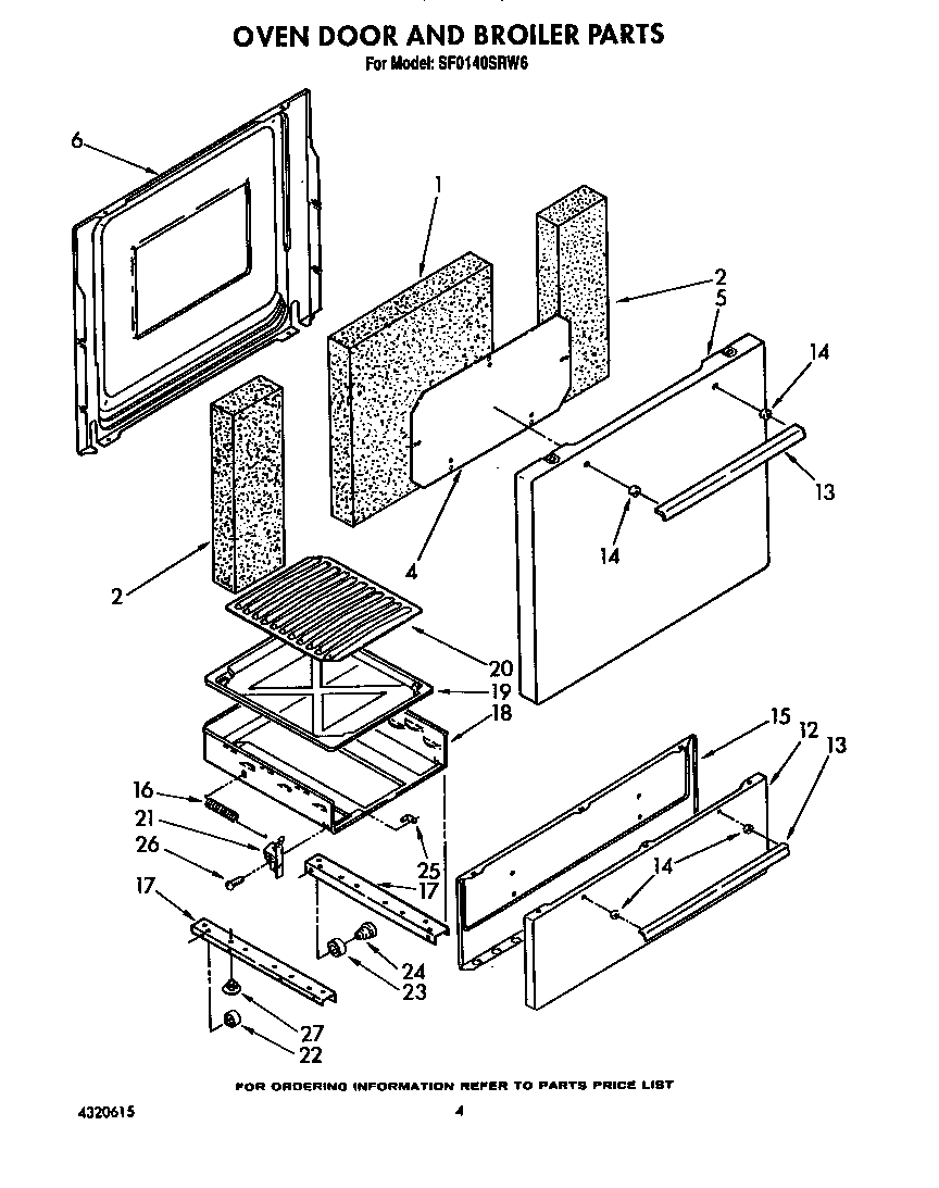 Oven door and broiler