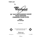 Whirlpool SF0140SRW4 front cover diagram