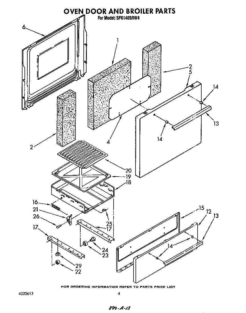 Oven door and broiler