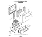 Whirlpool SF0140SRW3 oven door and broiler diagram