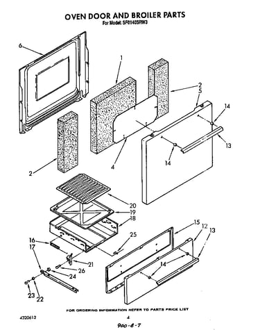 Oven door and broiler