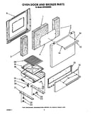 Oven door and broiler