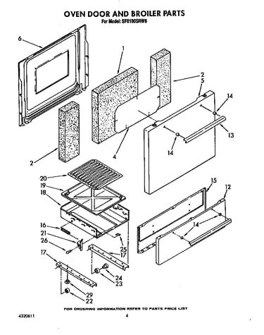 Oven door and broiler