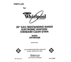 Whirlpool SF0100ERW8 front cover diagram