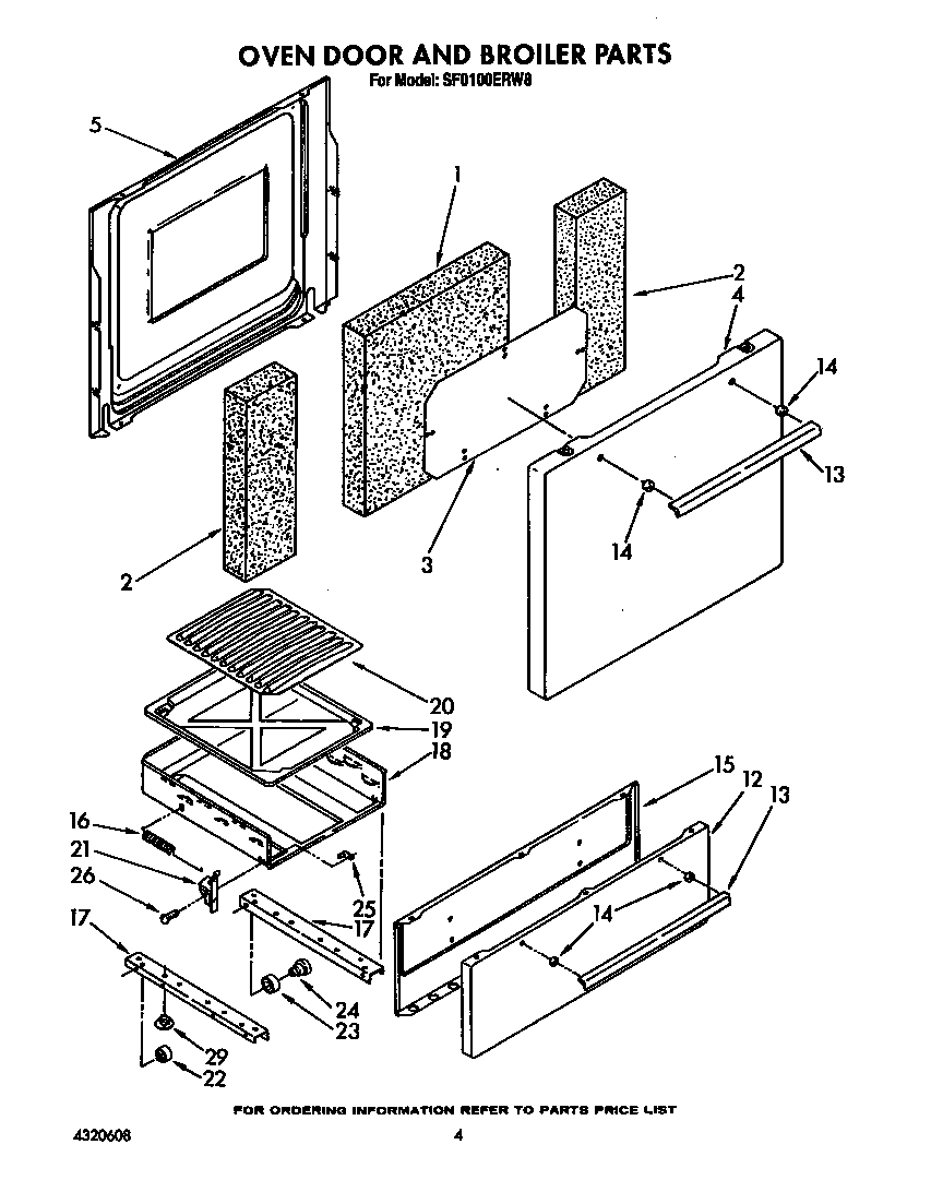 Oven door and broiler