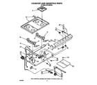 Whirlpool SF0100ERW8 cooktop and manifold diagram