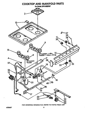 Cooktop and manifold
