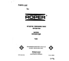 Roper FEP350VW0 front cover diagram