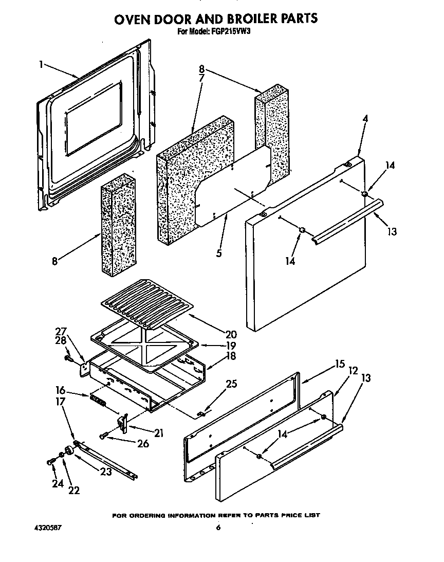 Oven door and broiler