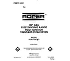 Roper FGP210VW3 front cover diagram