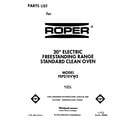 Roper FEP210VW2 front cover diagram