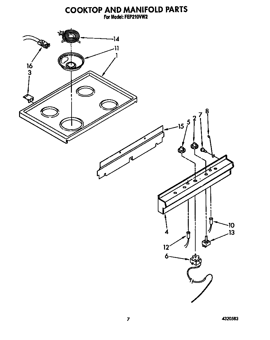 Cooktop and manifold