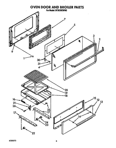 Oven door and broiler
