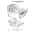 Whirlpool SF375BEPW7 oven door and drawer diagram