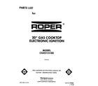 Roper CGX215VX0 cover page-text only diagram