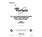 Whirlpool SF396PEPW7 front cover diagram