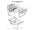 Whirlpool SF396PEPW7 oven door and drawer diagram