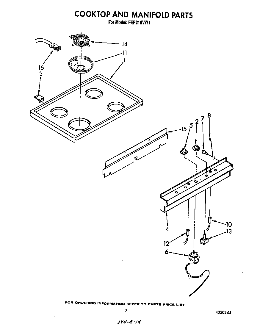 Cook top and manifold
