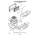 Roper FGP310VW1 oven door and broiler diagram