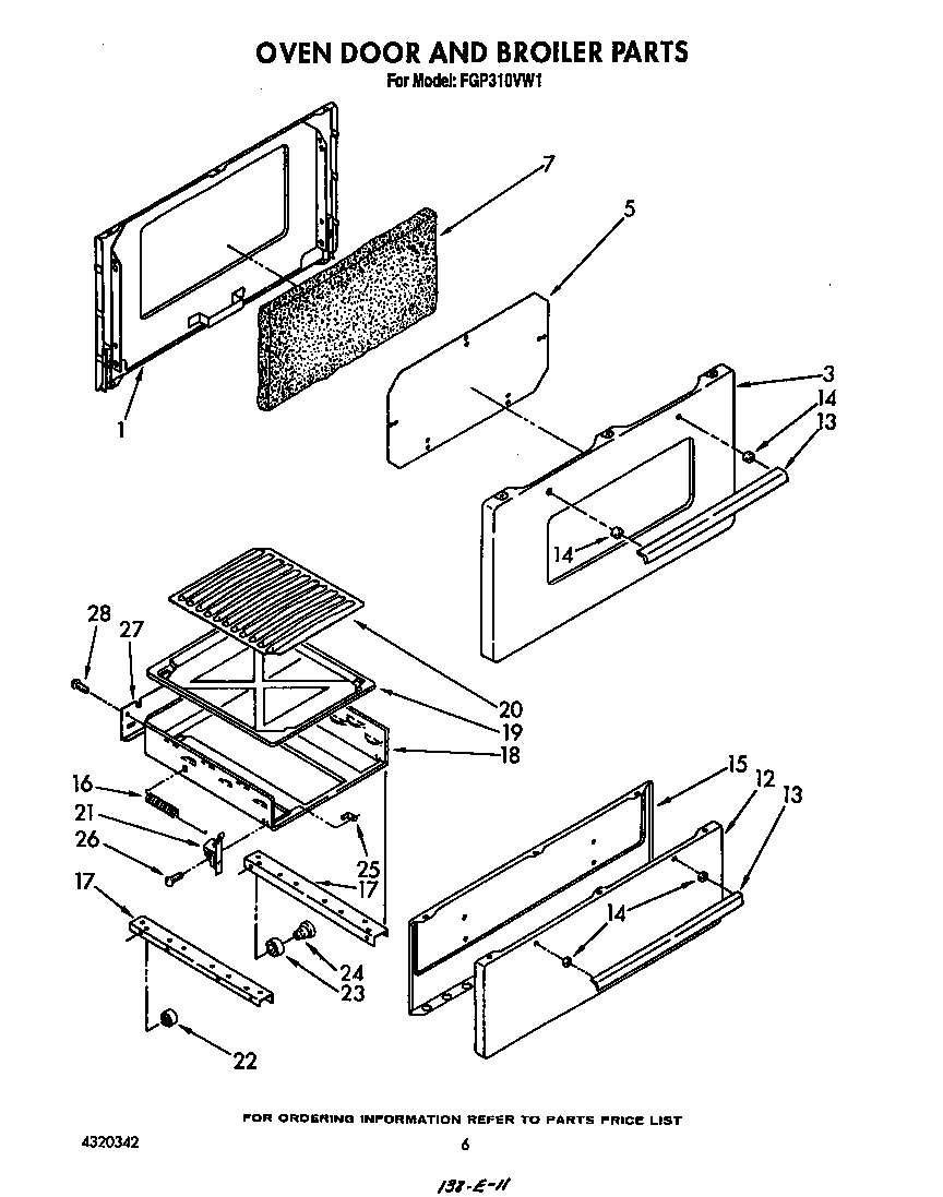 Oven door and broiler