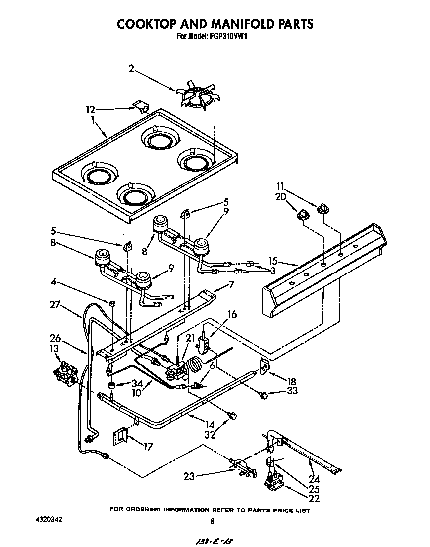 Cook top and manifold