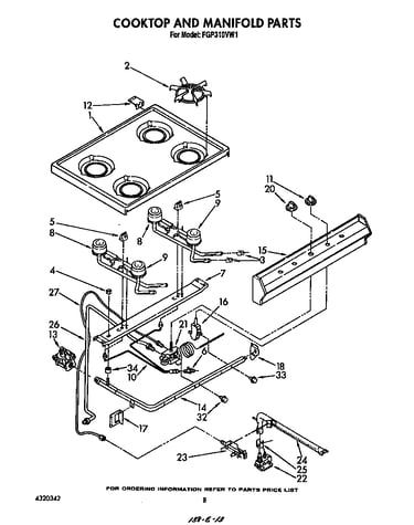 Cook top and manifold
