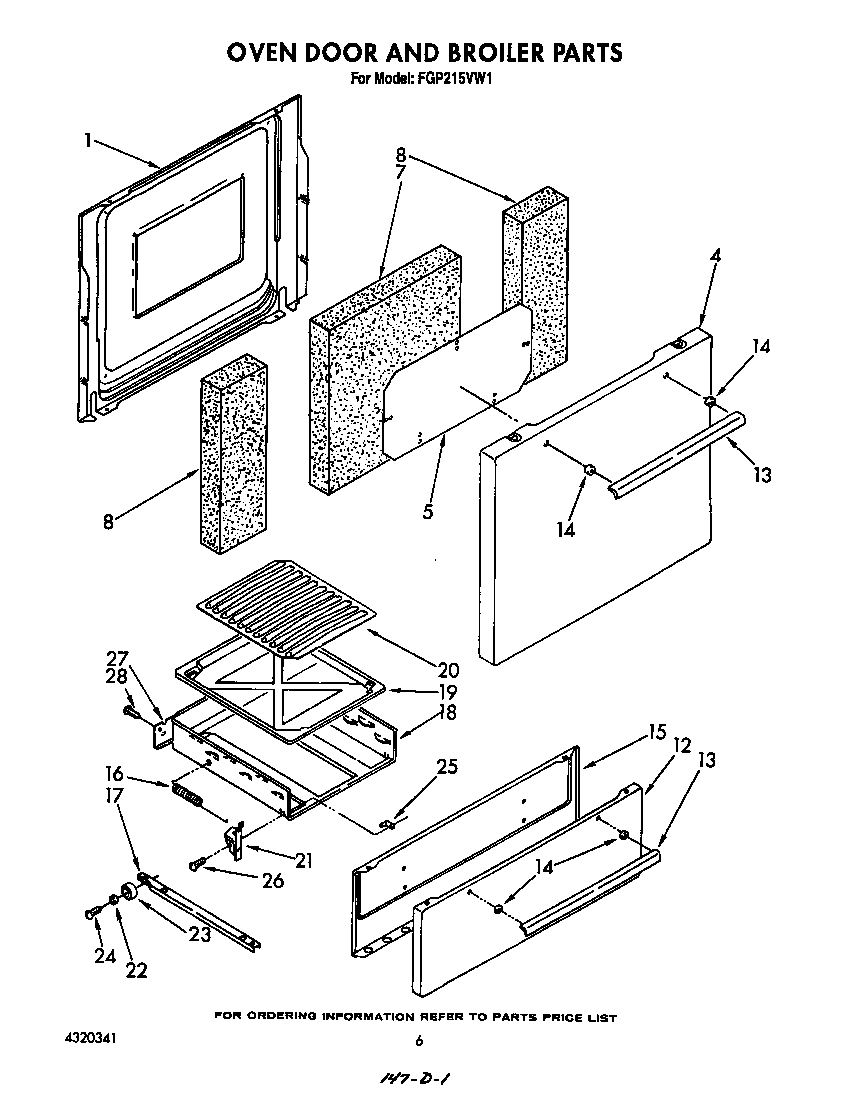 OVEN DOOR AND BROILER