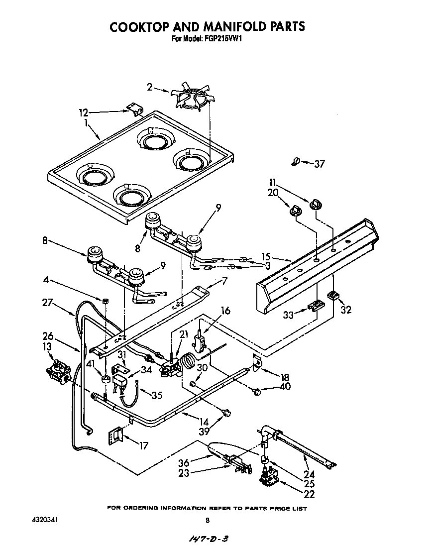 Cooktop and manifold