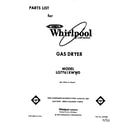 Whirlpool LG7761XWW0 front cover diagram