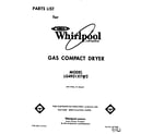 Whirlpool LG4931XTW2 front cover diagram