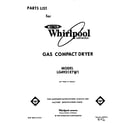 Whirlpool LG4931XTW1 front cover diagram
