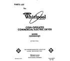 Whirlpool CE2950XSW2 front cover diagram