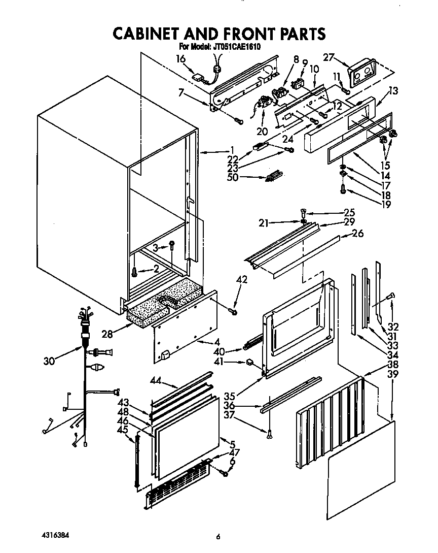 Cabinet and front