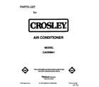 Crosley CA5WM41 front cover diagram