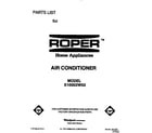 Roper X10002W02 front cover diagram