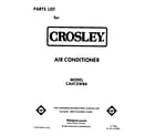 Crosley CAH12WB4 front cover diagram
