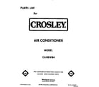 Crosley CAH8WB4 front cover diagram