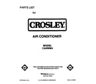 Crosley CA6WM4 front cover diagram
